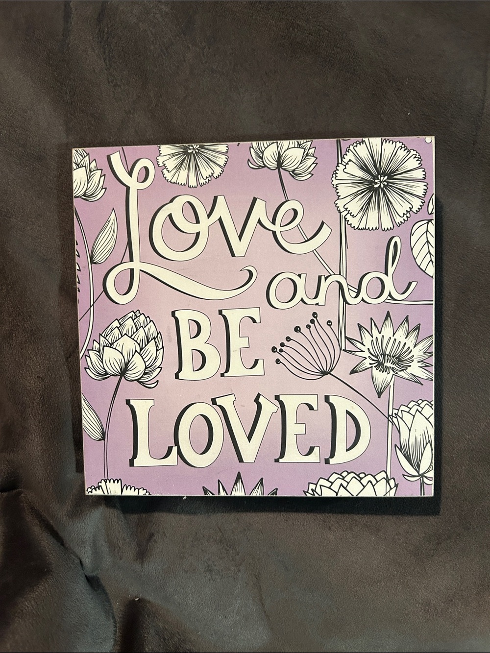 Kohl's Lavender and White "Love and Be Loved" Floral Wall Art